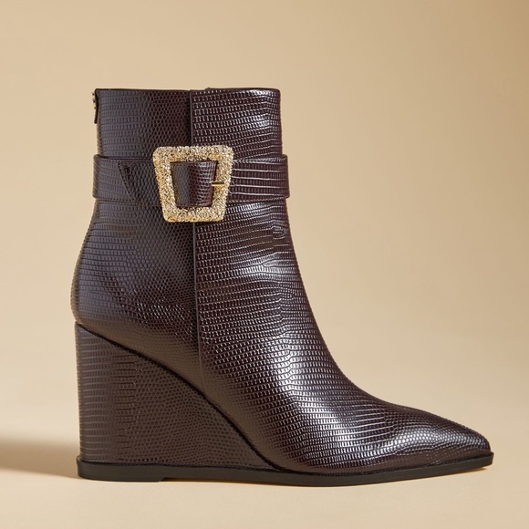 Sam Edelman Weslie Point Toe Wedge Ankle Boots - Picture 1 of 13